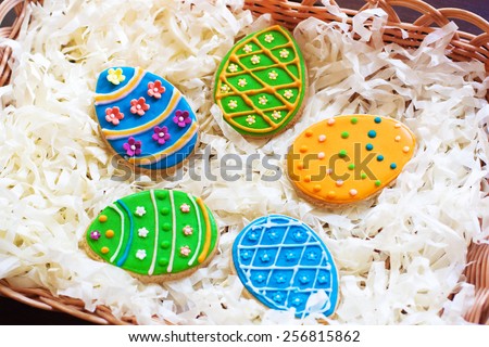 Easter eggs decorated cookies