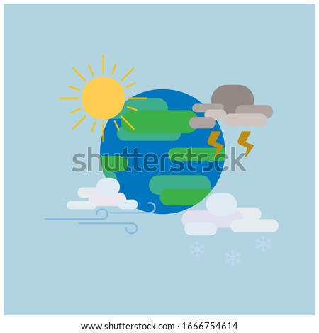 World Meteorological Day Vector Illustration, Flat Design.
