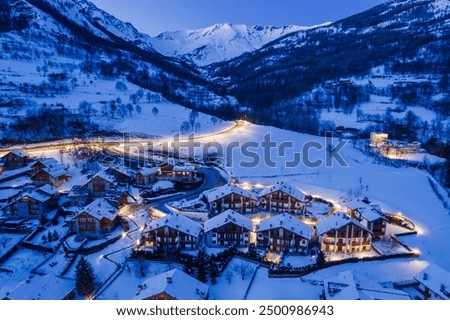 Similar – Foto Bild Alpenpanorama bei Nachtanbruch