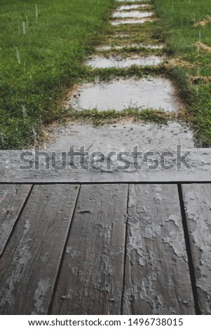 Similar – Image, Stock Photo Concrete, rain, dreariness. If anyone wants to get out