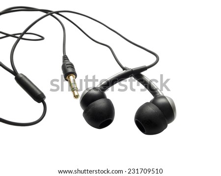 Black ears phone isolated on white background
