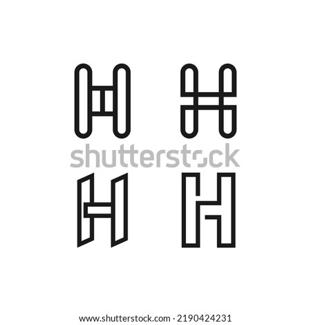 Set of Logo Designs Starting With the Letter H, Suitable for People's Names or Business Names Stock fotó © 