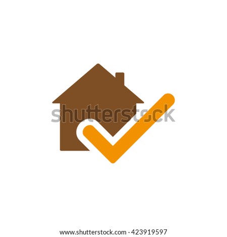 House Building Check Mark Symbol Vector