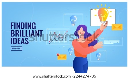 Creative people with light bulbs. Business character with lightbulbs as symbol of solution and knowledge. finding brilliant ideas or thinking. Variants search. Sharing and search business ideas. 