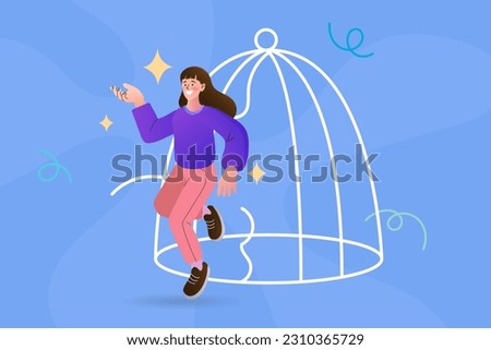 Similar – Image, Stock Photo woman | trapped in plastic