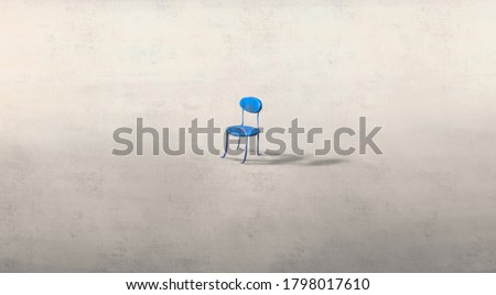 Lonely chair, sad depression alone and loneliness concept artwork, drawing illustration, emotional art Stock foto © 
