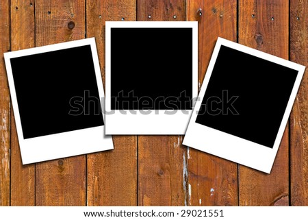 Wooden Panel Background with empty pictures