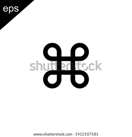 command icon line outline design vector symbol