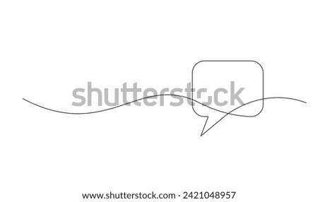 Continuous Line Drawing of Doodle Speech Bubble. template