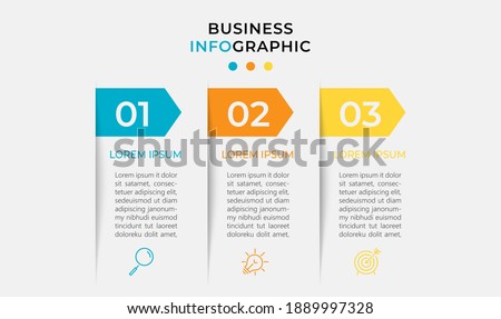 Vector Infographic design template with icons and 3 options or steps. Infographics for business concept. Can be used for presentations banner, workflow layout, process diagram, flow chart, info graph