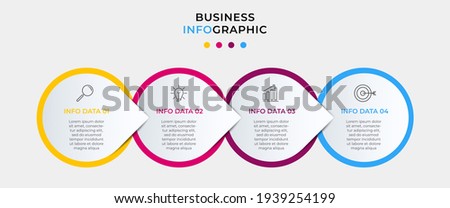 Vector Infographics with 4 options or steps. Business concept. Can be used for presentations banner, workflow layout, process diagram, flow chart, info graph