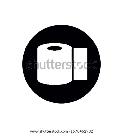 toilet paper roll bathroom clean  icon vector 