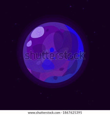 Vector illustration of a globe in purple tones. Suitable for games.