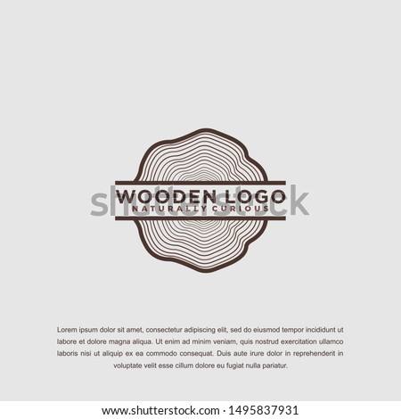 Wood icon or sawmill logo - black vector tree growth rings symbol or sign
