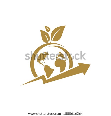 the earth thrives logo design vector