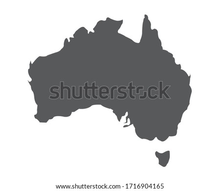 Australia country vector illustration map with black 