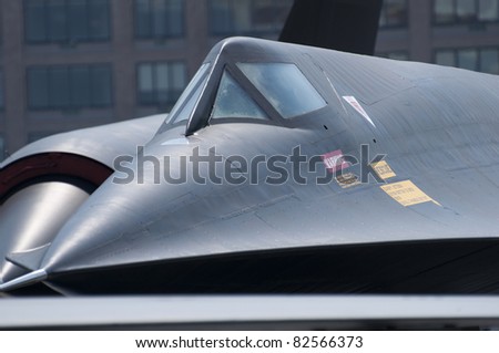 Close up of SR71 Blackbird spy plane nose