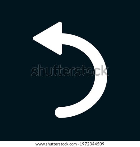 Anti clockwise semi circle icon or symbol ,curved back arrow icon