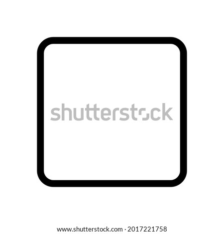 Square rounded empty outlined button shape icon isolated on white background 