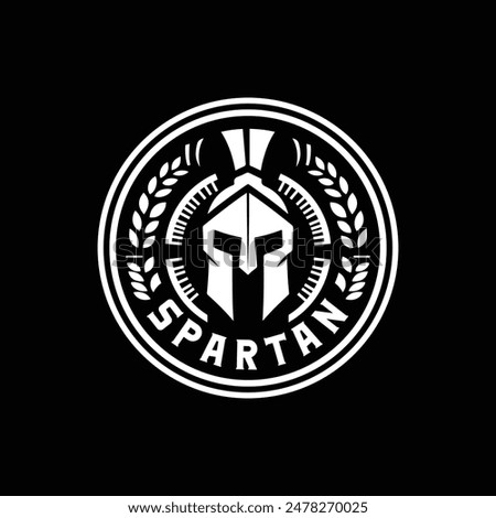 Spartan Warrior Symbol Helmet Logo Design, Emblem. Spartan Helmet Logo. Vector Illustration of Spartan Helmet, Spartan Greek Gladiator Having Ornaments.