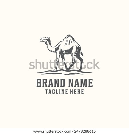 Camel Animal Logo Template Design Inspiration. Camel Farm Logo.