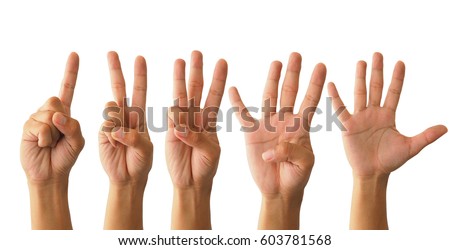 Set of counting hand sign isolated on white background Foto d'archivio © 