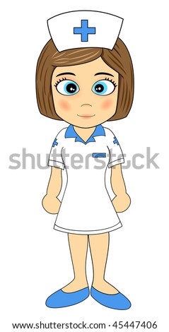 Vector Of A Cute Little Girl Nurse - 45447406 : Shutterstock