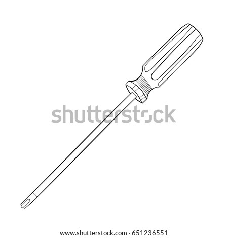 Vector Illustration  of Philip Head Screwdriver. Black and White. EPS8.