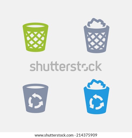 Recycle Bin Icons. Granite Series. Simple glyph stile icons in 4 versions. The icons are designed at 32x32 pixels.