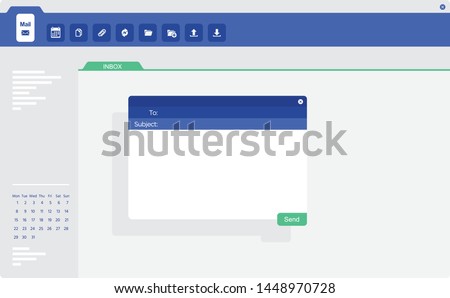 Email application ui screen with pop-up send window.