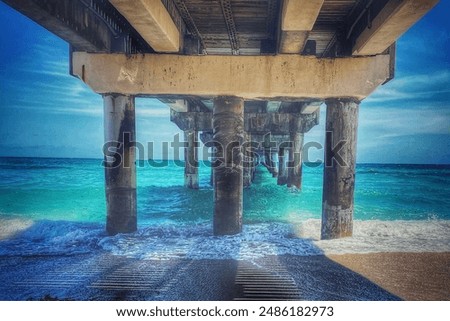 Similar – Image, Stock Photo View under the pier in Scripps Beach, San Diego