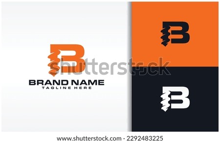 Letter B Drill Bit Logo Design Vector