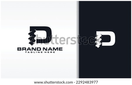 Letter D Drill Bit Logo Design Vector