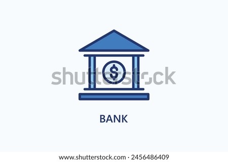 Bank vector, icon or logo sign symbol illustration