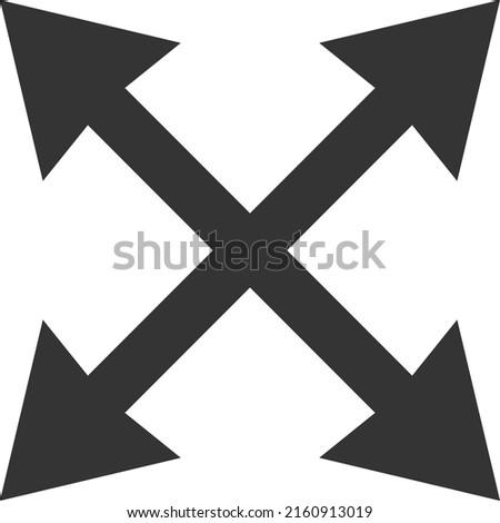 Maximize arrows vector illustration. Flat illustration iconic design of maximize arrows, isolated on a white background.