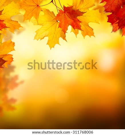 Background of falling autumn leaves