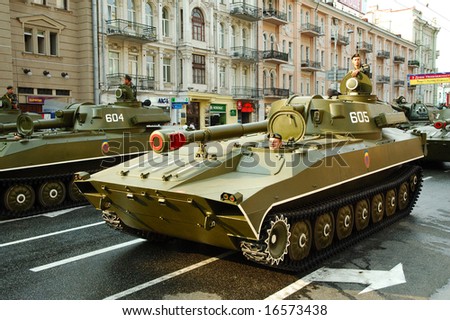 KIEV, UKRAINE - AUGUST 24: Ukrainian armed forces preparing for military review in honor of anniversary of the independence August 24, 2008 in Kiev, Ukraine