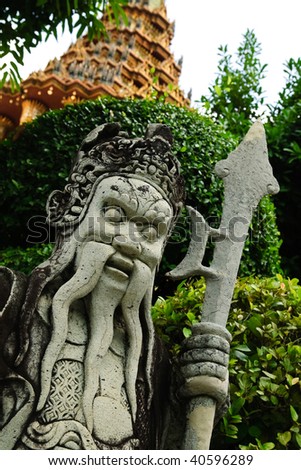 Chinese Warrior Statue at Grand Palace, Bangkok,Thailand