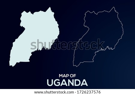 Map of Uganda. Abstract design, vector illustration by using adobe illustrator. Uganda isolated map. Uganda Outline map. Editable Map design for anywhere uses.