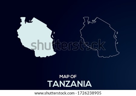 Map of Tanzania. Abstract design, vector illustration by using adobe illustrator. Tanzania isolated map. Tanzania Outline map. Editable Map design for anywhere uses.