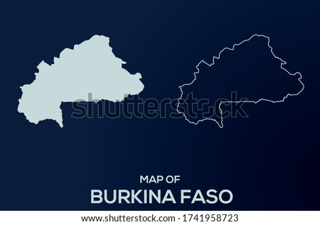 Map of Burkina Faso. Abstract design, vector illustration by using adobe illustrator. Burkina Faso isolated map. Burkina Faso Outline map. Editable Map design.