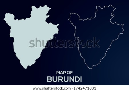 Map of Burundi. Abstract design, vector illustration by using adobe illustrator.Burundi isolated map.  Burundi Outline map. Editable Map design.