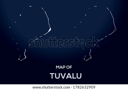 Map of Tuvalu vector silhouette isolated.Abstract design, High detailed silhouette illustration. Full Editable Tuvalu map vector file.
