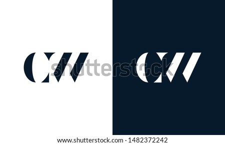 Abstract letter CW logo. This logo icon incorporate with abstract shape in the creative way.