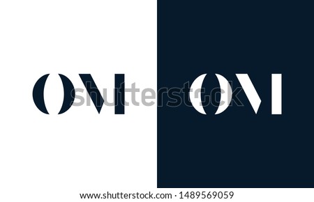 Abstract letter OM logo. This logo icon incorporate with abstract shape in the creative way. Foto stock © 