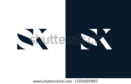 Abstract letter SK logo. This logo icon incorporate with abstract shape in the creative way. It look like letter S and K.