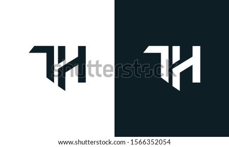 Minimalist abstract letter TH logo. This logo icon incorporate with two abstract shape in the creative process.