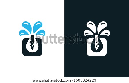 Elegant abstract Well drilling logo. This logo icon incorporate with drilling pump and water icon in the creative way.