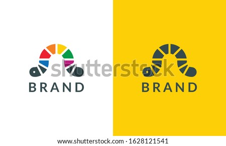 Modern colorful abstract Worm logo. This logo icon incorporate with A worm and brand name in the creative way.