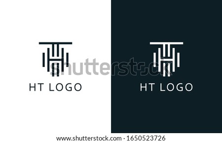 Minimalist modern line art letter HT logo. This logo icon incorporate with two letter H And T line in the creative way.